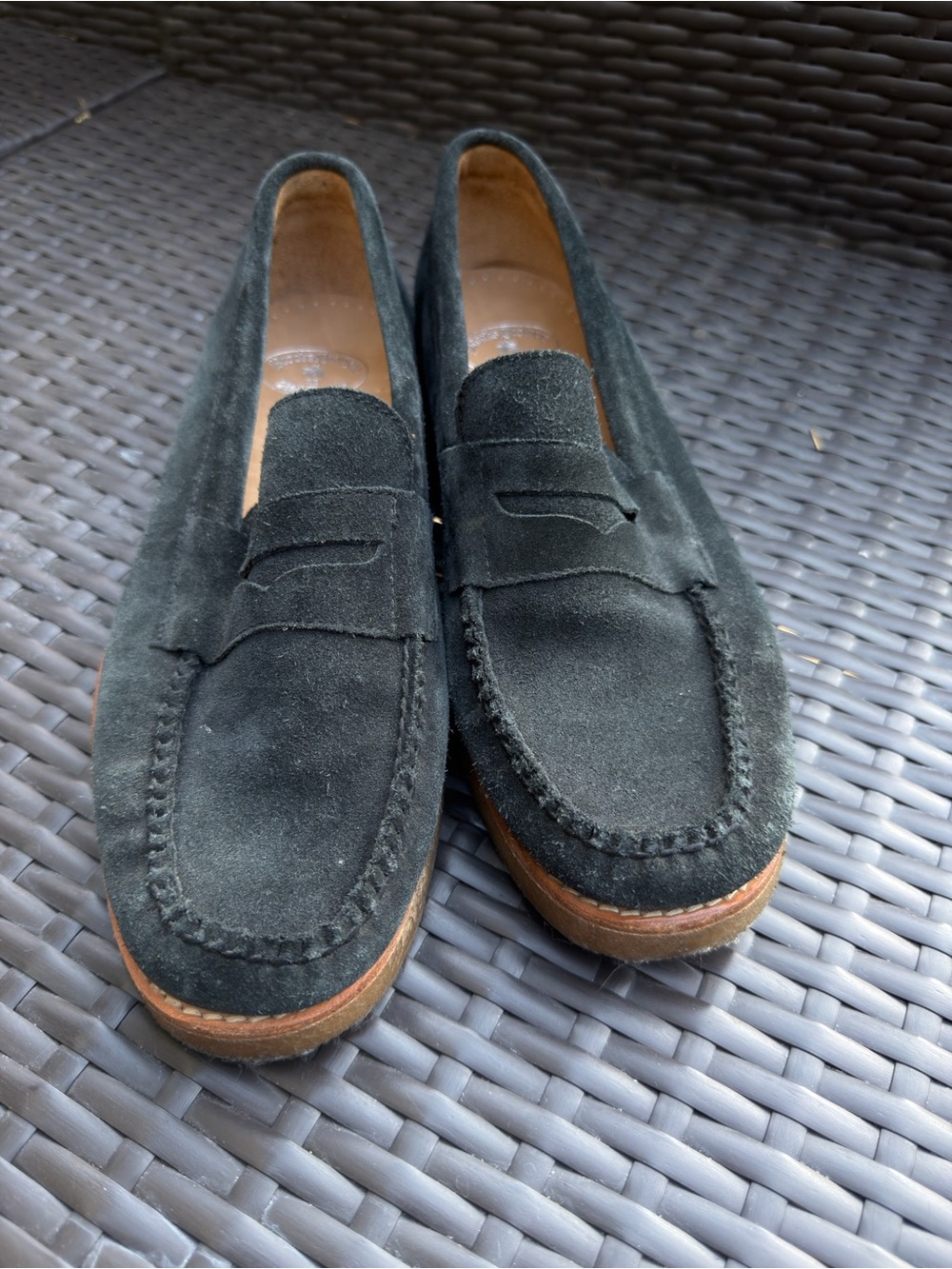 Brooks Brothers Red Fleece Black Suede Penny Loafers Men’s Size 9D